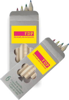 Buntstift-Set, 6 Stifte im Karton - VPE 10 Stück